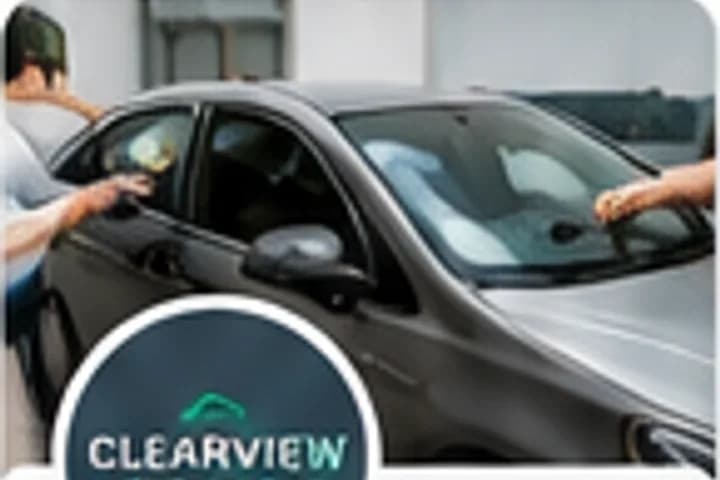 Technician applying automotive window tint