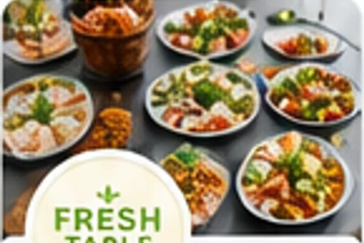 Colorful catered dishes