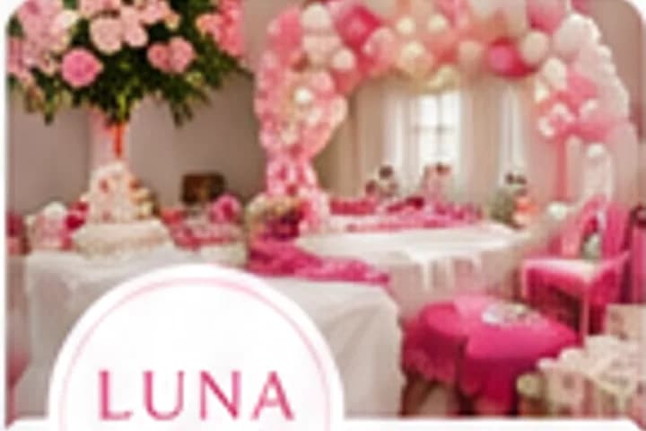 Colorful event decoration setup